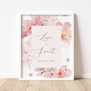 Kersenbloesem Liefde is zoet neem een traktatie Po Poster
