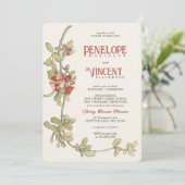  kersenbloesem Lijst bruiloft uitnodiging (Staand voorkant)