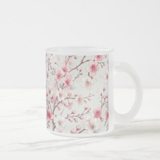Kersenbloesem Matglas Koffiemok (Rechts)