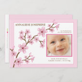 Kersenbloesem Meisje Geboorteaankondiging : baby r Aankondiging (Voorkant / Achterkant)