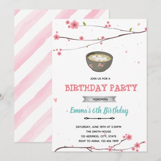 Kersenbloesem miso thema kaart (Voorkant / Achterkant)