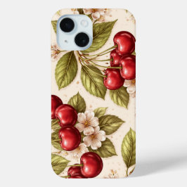 Kersenbloesem Motief Rode Kersen  iPhone 15 Case