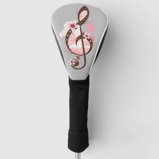 Kersenbloesem Muziek Golfheadcover (Voorkant)