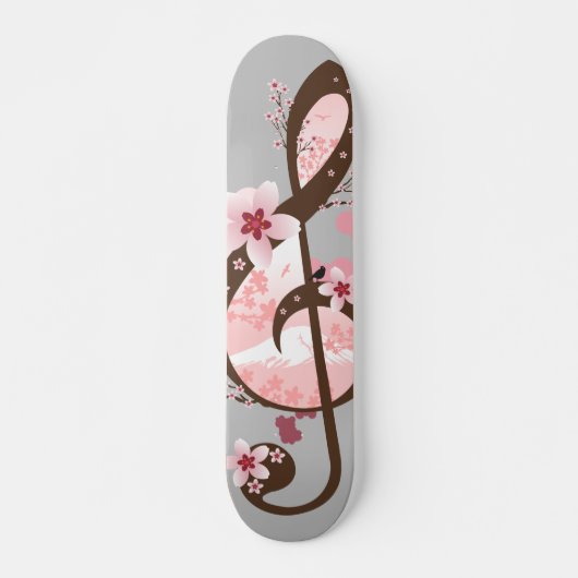 Kersenbloesem Muziek Persoonlijk Skateboard (Voorkant)