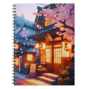 Kersenbloesem Nacht in Oud Japan Notitieboek