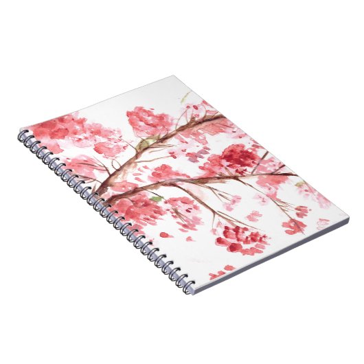 Kersenbloesem Natuur Sakura Floral Japans Notitieboek (Rechterzijde)