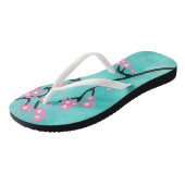 Kersenbloesem op blauwgroen teenslippers (Schuin)