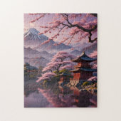 Kersenbloesem Pagodas Jigsaw Puzzel (Verticaal)