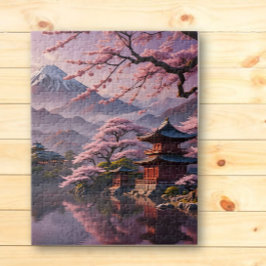 Kersenbloesem Pagodas Jigsaw Puzzel