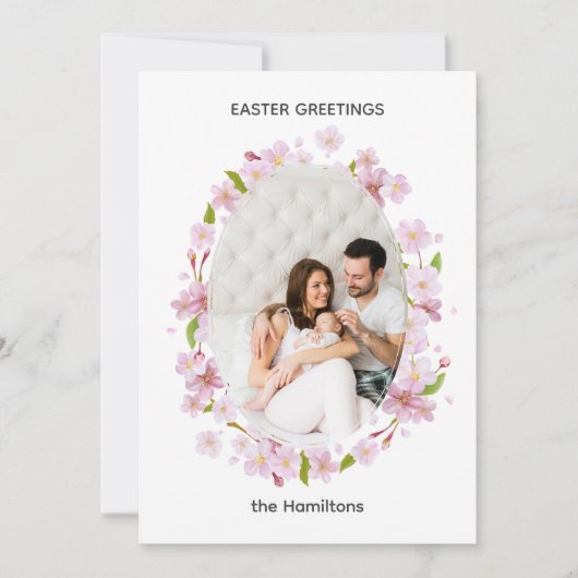 Kersenbloesem Pasen Frame Kaart (Voorkant)