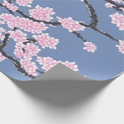 Kersenbloesem pastelpatroon cadeaupapier (Hoek)