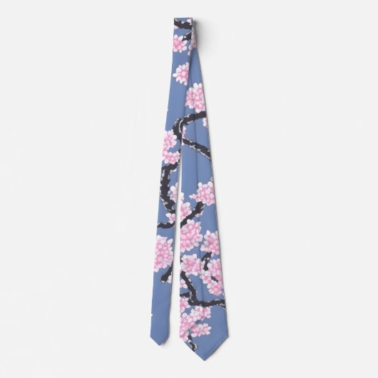Kersenbloesem pastelpatroon stropdas (Achterkant)