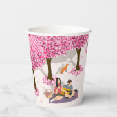 Kersenbloesem Picknick Papieren Bekers (Achterkant)
