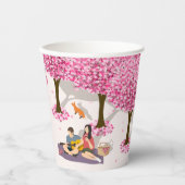 Kersenbloesem Picknick Papieren Bekers (Voorkant)