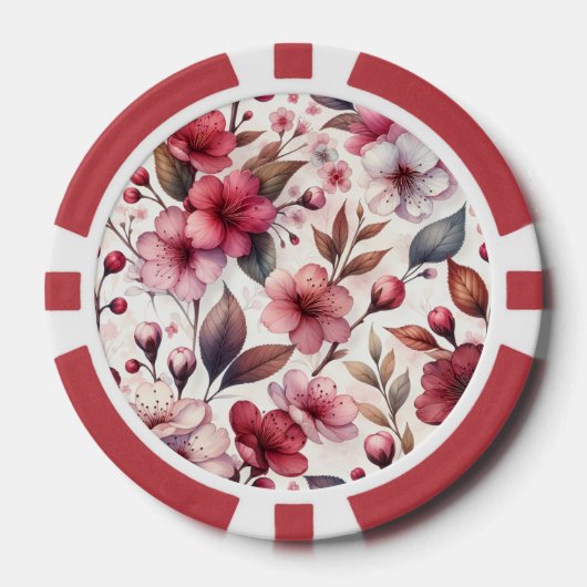 Kersenbloesem Poker Chips (Voorkant)