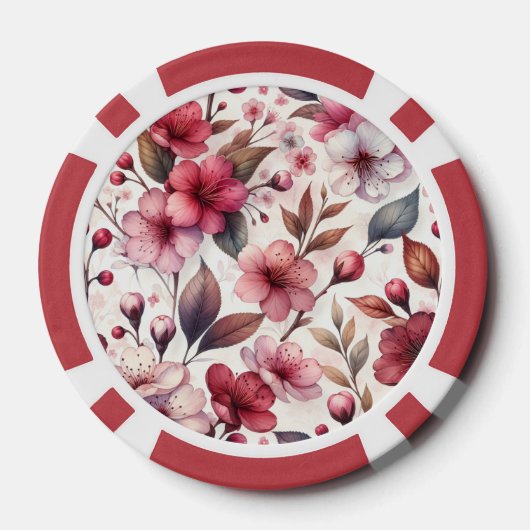Kersenbloesem Poker Chips (Achterkant)