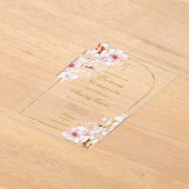 Kersenbloesem primera comunión acryl uitnodigingen (Laagn)