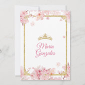 Kersenbloesem Quinceanera Verjaardagskroon Kaart (Achterkant)