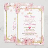 Kersenbloesem Quinceanera Verjaardagskroon Kaart (Voorkant / Achterkant)