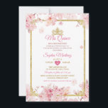 Kersenbloesem Quinceanera Verjaardagskroon Kaart<br><div class="desc">Kersenbloesem Quinceanera Verjaardag Kroon Uitnodiging Mis Quince Anos,  15e verjaardag.</div>
