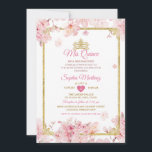 Kersenbloesem Quinceanera Verjaardagskroon Kaart<br><div class="desc">Kersenbloesem Quinceanera Verjaardag Kroon Uitnodiging Mis Quince Anos,  15e verjaardag.</div>