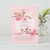 Kersenbloesem religieuze uitnodiging (Staand voorkant)