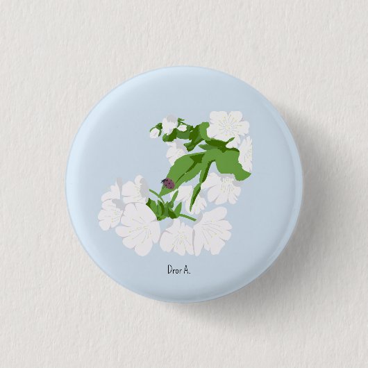 Kersenbloesem Ronde Button 3,2 Cm (Voorkant)
