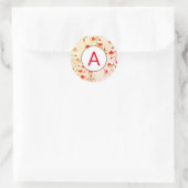 KERSENBLOESEM RONDE STICKER MET AANGEPASTE INITIaa (Tas)