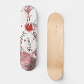 Kersenbloesem, rood en witte gierig sakura persoonlijk skateboard (Voorkant)