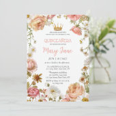 Kersenbloesem Roos Vlinders Quinceañera Kaart (Staand voorkant)