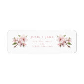 Kersenbloesem roze bloem retouradres etiket (Voorkant)