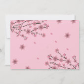 Kersenbloesem Roze Bloemblaadjes Bruidsdouche    Kaart (Achterkant)