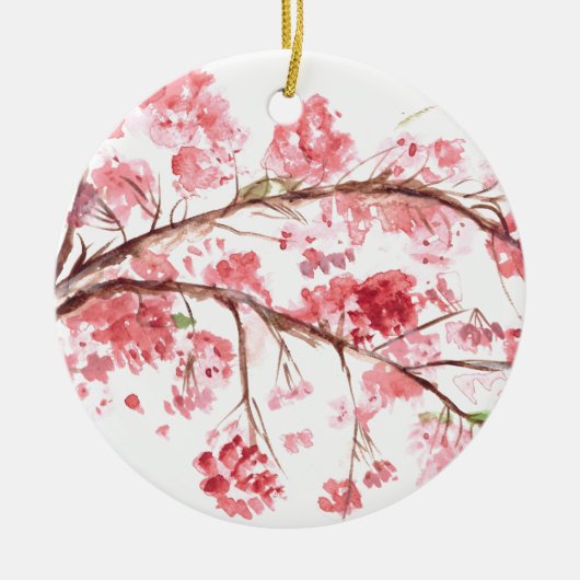Kersenbloesem roze bloemen bloem sakura Japans Keramisch Ornament (Voorkant)