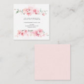 Kersenbloesem Roze Bloemen Bruiloft Website Informatiekaartje (Voorkant / Achterkant)