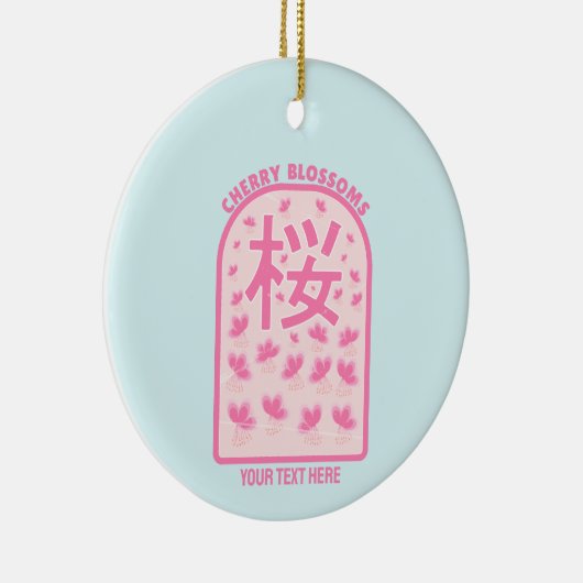 Kersenbloesem roze bloemen Japan Keramisch Ornament (Rechts)