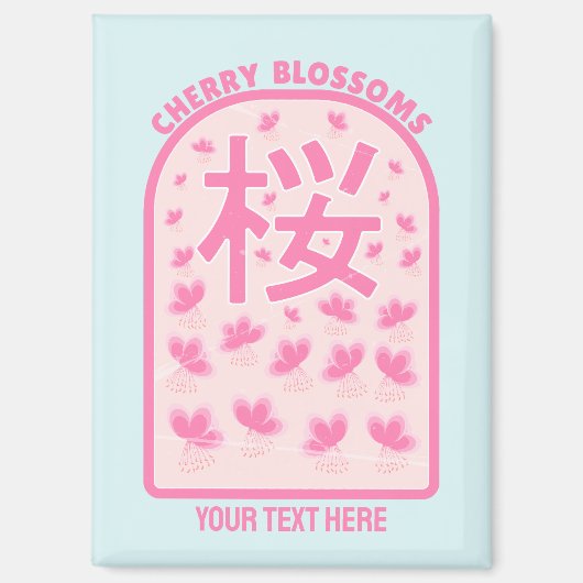 Kersenbloesem roze bloemen Japan Magneet (Voorkant)