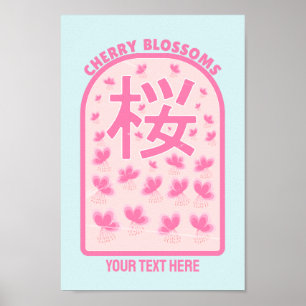 Kersenbloesem roze bloemen Japan Poster