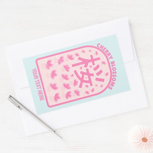 Kersenbloesem roze bloemen Japan Rechthoekige Sticker (Envelop)