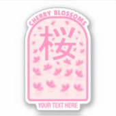 Kersenbloesem roze bloemen Japan Sticker (Voorkant)