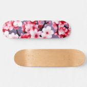 Kersenbloesem roze bloemmotief persoonlijk skateboard (Horizontaal)