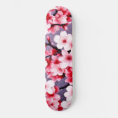 Kersenbloesem roze bloemmotief persoonlijk skateboard (Voorkant)