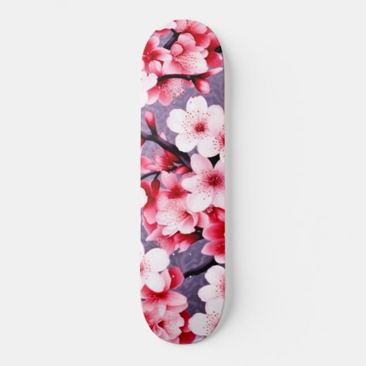 Kersenbloesem roze bloemmotief persoonlijk skateboard (Voorkant)