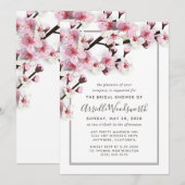 Kersenbloesem roze bruids douche uitnodigingen (Voorkant / Achterkant)