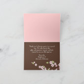 Kersenbloesem Roze & Bruine Dankkaartjes Bedankkaart (Binnen)