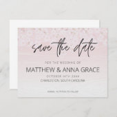 Kersenbloesem Roze en Witte Houten Save The Date (Voorkant / Achterkant)