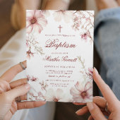 Kersenbloesem roze en witte meisjes doop kaart