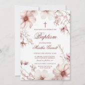 Kersenbloesem roze en witte meisjes doop kaart (Voorkant)