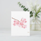 kersenbloesem roze florale elegant chic briefkaart (Staand voorkant)