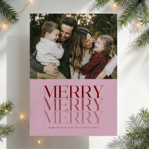 Kersenbloesem Roze Kerst Fotokaart Kaart