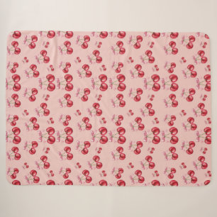 Kersenbloesem Roze Patroon Sherpa Fleece Dekbed Deken